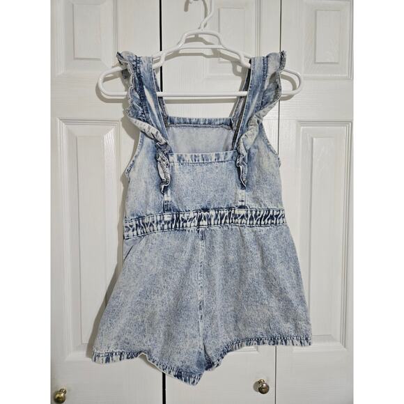 Shein curve 0xl women's denim shorts white washed romper - Picture 4 of 10